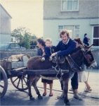 Noreen, Moss, Tony, Maeve and an unfortunate donkey